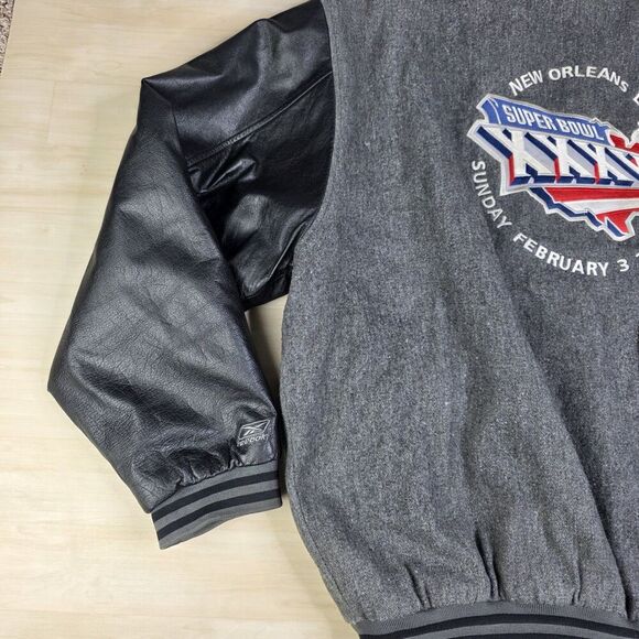 Vintage Reebok Superbowl XXXVI 36 2002 Wool Blend Varsity Letter Jacket Size XL - Picture 12 of 15